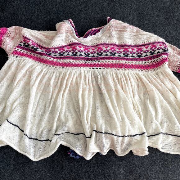 Free People Dreamland Linen blend Cardigan Size M Wide Boxy Boho - Picture 13 of 16